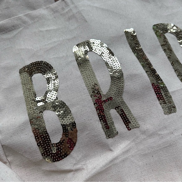 Mudpie | Cream and Gold Sequin Bride Tote Bag | One Size - Picture 3 of 10